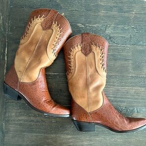 Vintage Dingo 2 tone Leather cowboy boots
